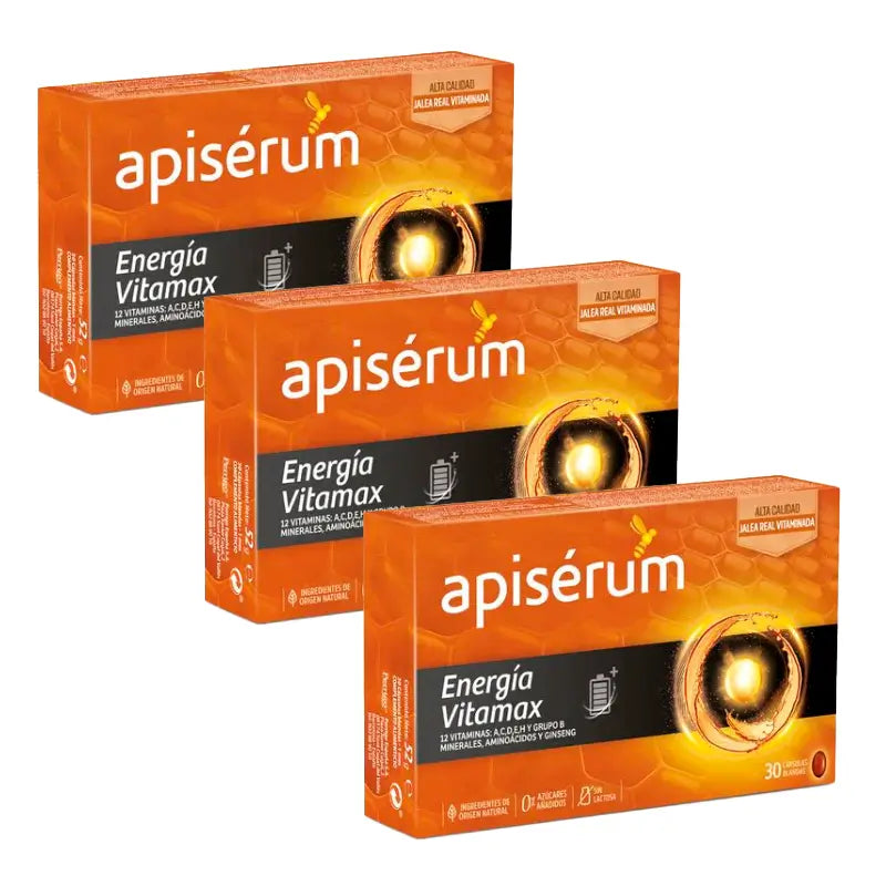 Apiserum Triplo Energia Vitamax 3 x 30 cápsulas de gelatina mole