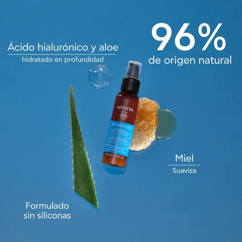 APIVITA Acondicionador Hidratante Sin Aclarado con Ácido Hialurónico y Aloe, 100 ml