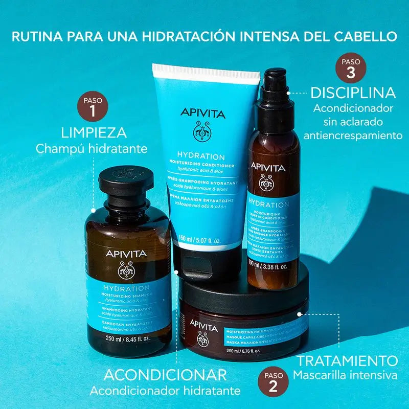 APIVITA Acondicionador Hidratante Sin Aclarado con Ácido Hialurónico y Aloe, 100 ml