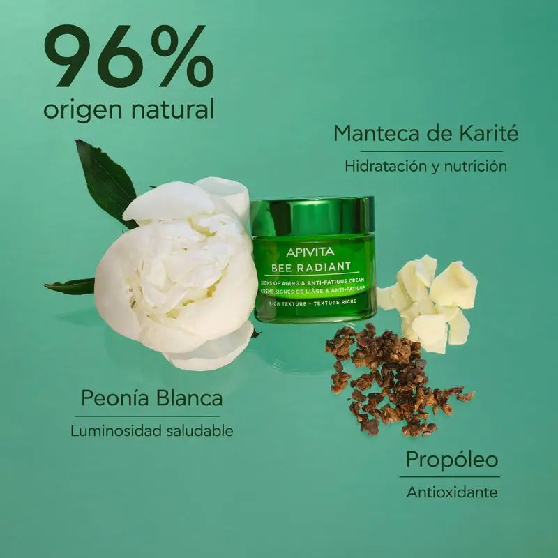 APIVITA Bee Radiant Crema Signos de la Edad y Antifatiga con Peonía Blanca y Propóleo Patentado