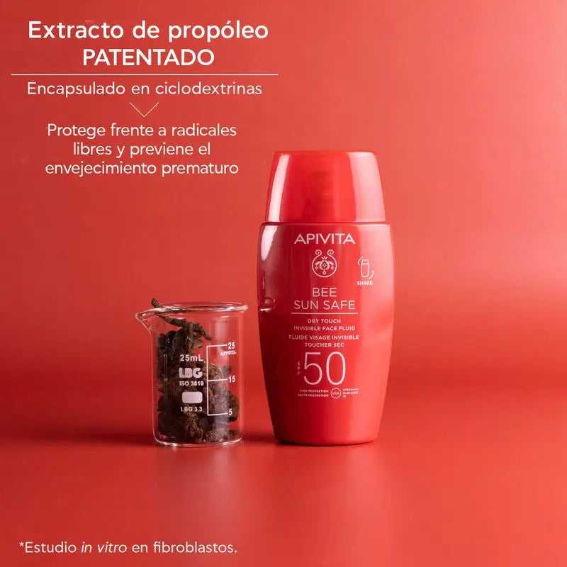 APIVITA Fluido Facial Invisível Toque Seco SPF 50, 50 ml