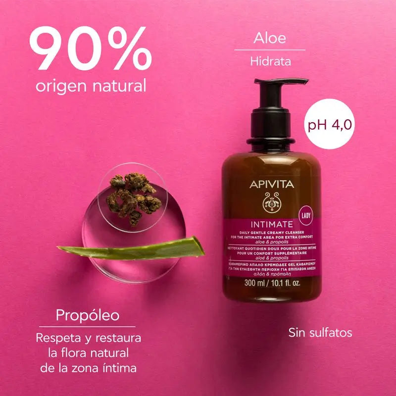 Apivita Gel de Limpeza Íntimo Suave Plus com Árvore do Chá e Própolis , 300 ml