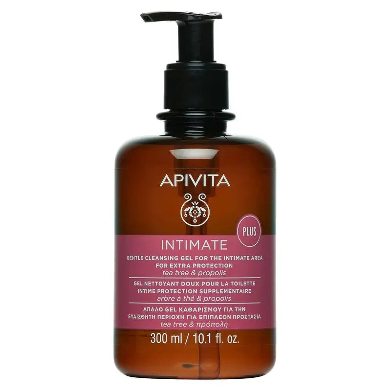 Apivita Intimate Gel Limpiador Suave Plus Con Árbol De Té Y Propóleo , 300 ml