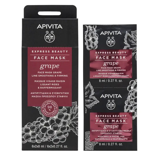 APIVITA Express Beauty Máscara Facial Anti-Rugas com Uvas