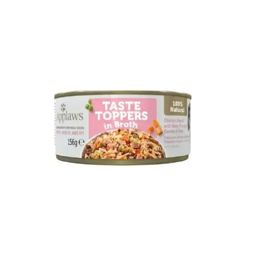 Applaws Dog Frango Salmão Caldo de Legumes Topper Lata 12X156Gr