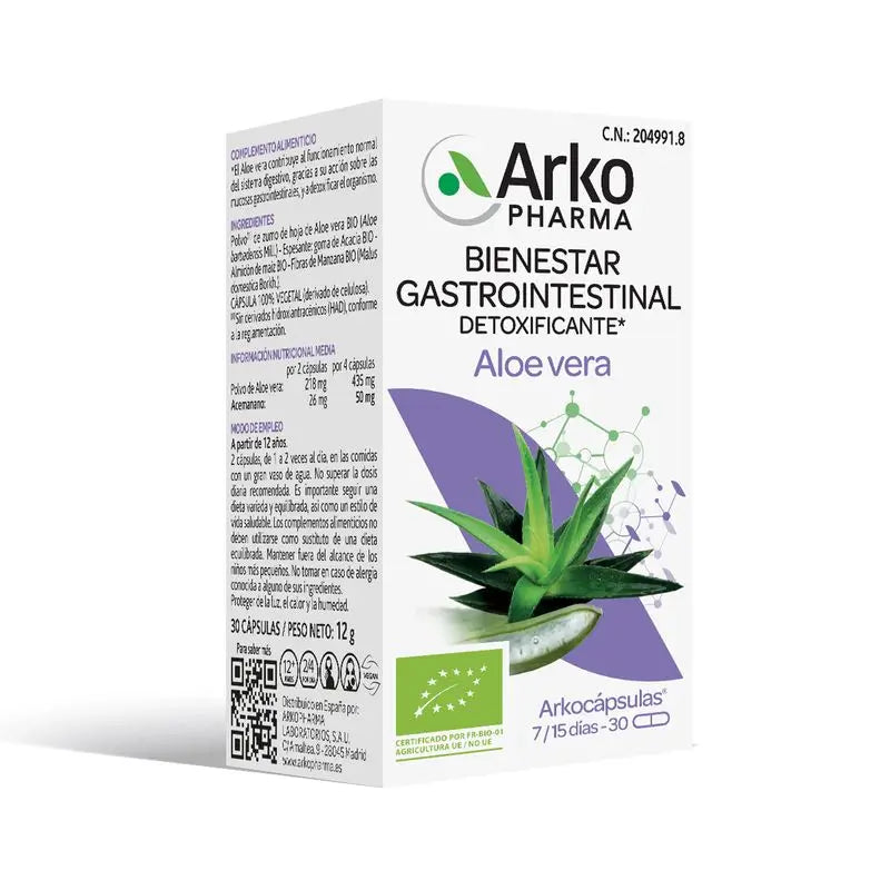 Arkocápsulas Aloe Vera Bio 30 Cápsulas Arkopharma