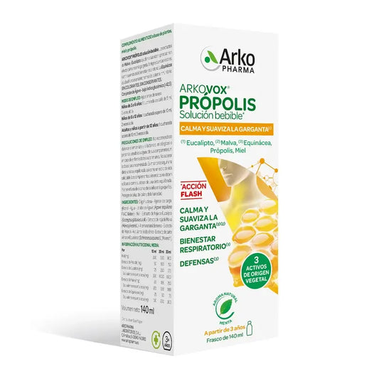 Arkovox Propolis Solução Bebível de hortelã-pimenta 140ml Arkopharma