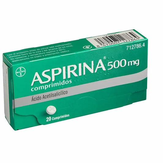 Aspirina 500 mg 20 Comprimidos