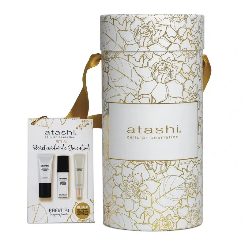 Atashi Ritual K-Bioferment Serum + Revitalising Anti-Ageing Cream + Radiant Instant Skin Antifatigue Flash Peel Glycolic Gift Box