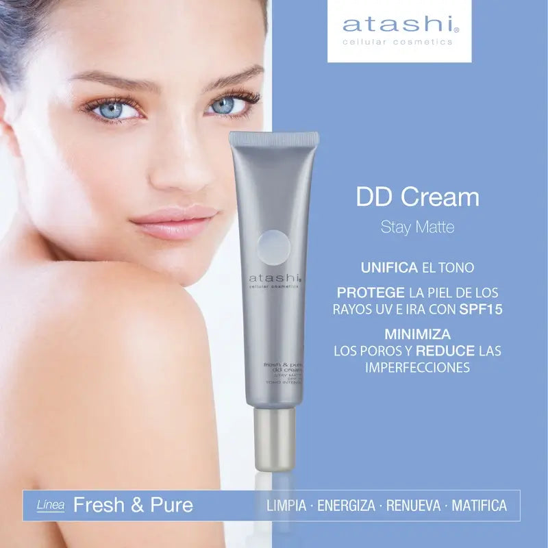 Atashi Fresh & Pure Dd Cream Mattifying Stay Matte Medium Tone 40Ml