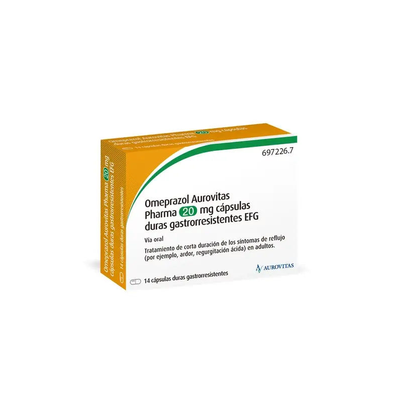 Aurovitas Omeprazole Pharma Efg 20 Mg , 14 cápsulas gastrorresistentes em blister