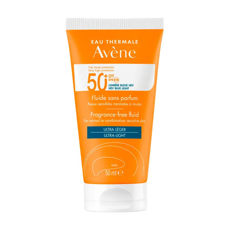 Avene Solar Fluido Sin Perfume SPF 50+, 50 ml