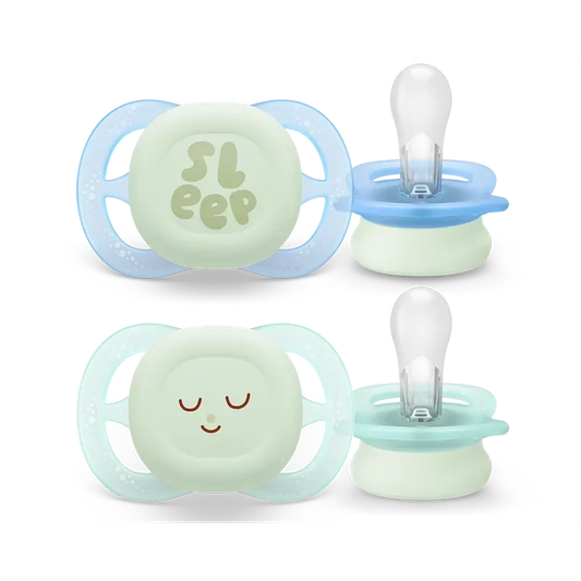 Avent Pacifier 2 Ultra Start Nighttime Pacifiers 0-2M Toddler, 2 unidades