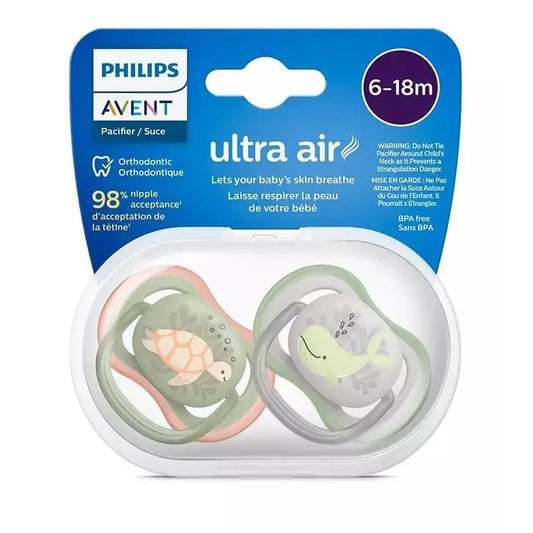 Avent Chupetes Ultra Air 6-18 Meses Niño , 2 unidades