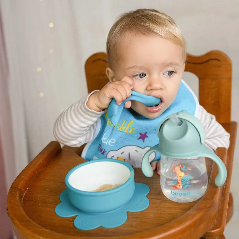 Baboo Bol Con Ventosa Silicona, 6+ Meses Turquesa