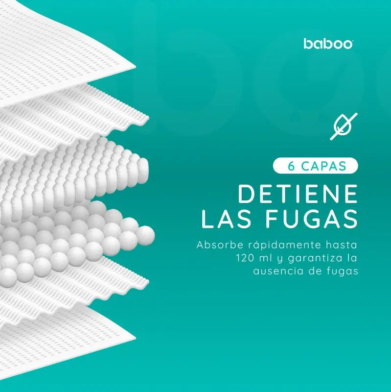 Pensos absorventes descartáveis Baboo Ultra-Slim Pensos de amamentação, 60 unidades.