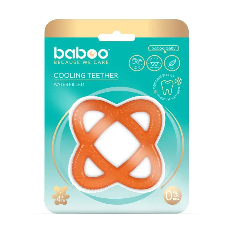 Baboo Teether Mordedor de esfera cheio de água, laranja, 4+ meses, 1 unidade