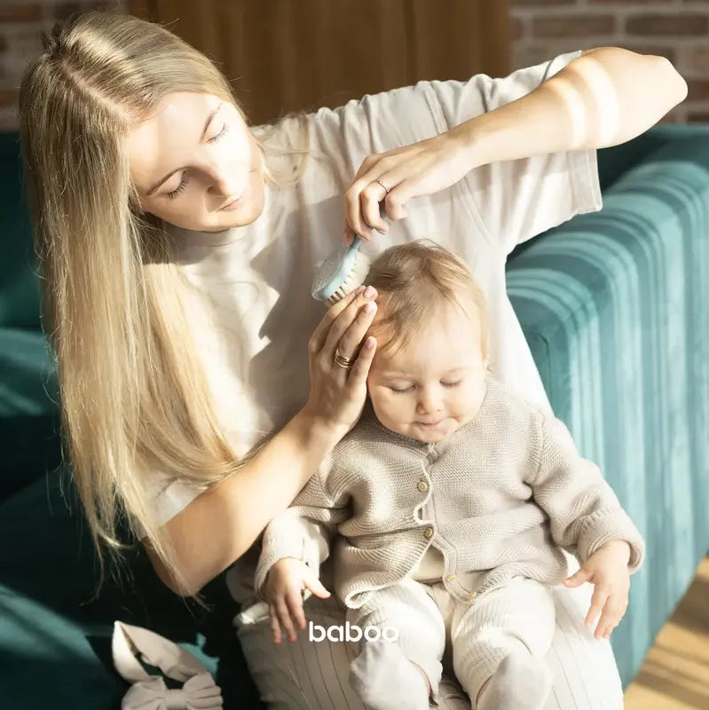 Conjunto de escova e pente de cerdas naturais Baboo 0+ Meses, 2 peças