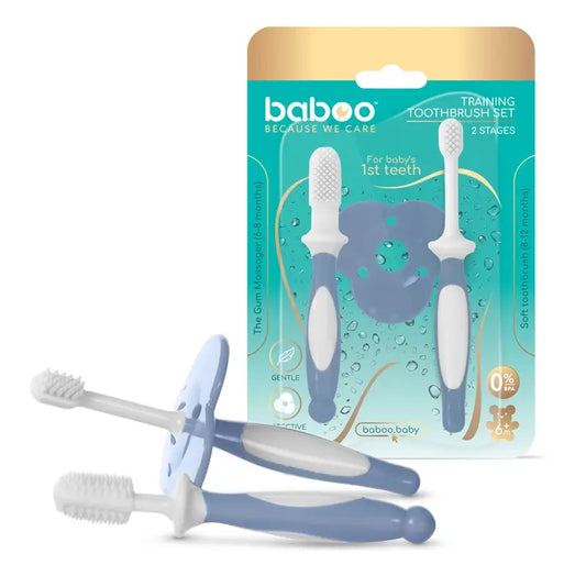 Conjunto de escovas de dentes Baboo 6+ Meses, 2 peças