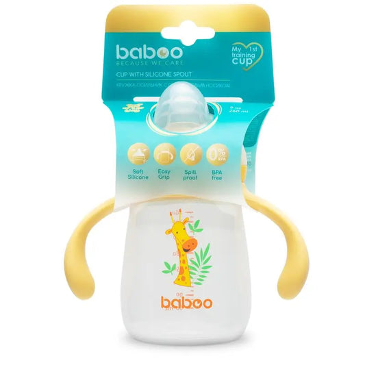 Baboo Vaso Con Boquilla De Silicona 6+ Meses Amarillo