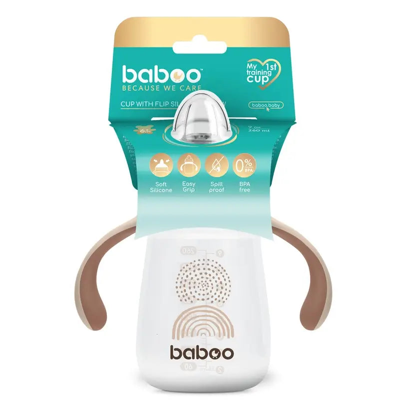 Baboo Au Naturale Copo didático de silicone com boquilha 6+ meses, 260 ml