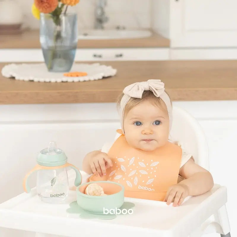 Copo didático de silicone Baboo Peachy Keen com boquilha 6+ meses, 260 ml