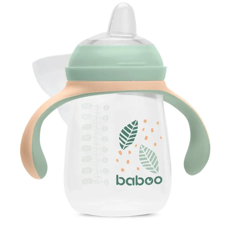 Copo didático de silicone Baboo Peachy Keen com boquilha 6+ meses, 260 ml