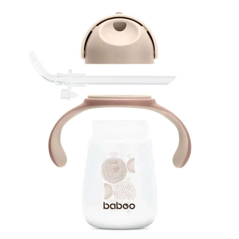 Baboo Au Naturale Copo didático de silicone com palhinha 9+ meses, 260 ml