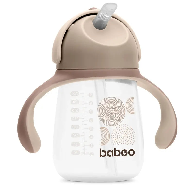 Baboo Au Naturale Copo didático de silicone com palhinha 9+ meses, 260 ml