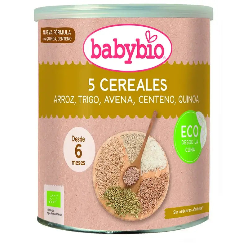 Babybio 5 Cereais Bio +6m - 220g