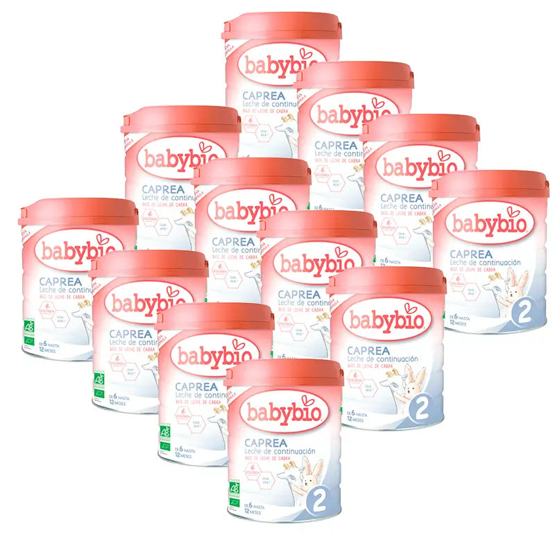 Babybio Pack Caprea 2 Leite de cabra a partir de 6 meses, 12 x 800 g