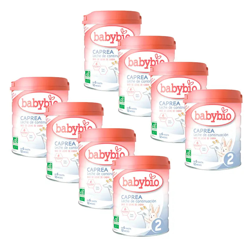 Babybio Pack Caprea 2 Leite de cabra a partir dos 6 meses, 8 x 800 g