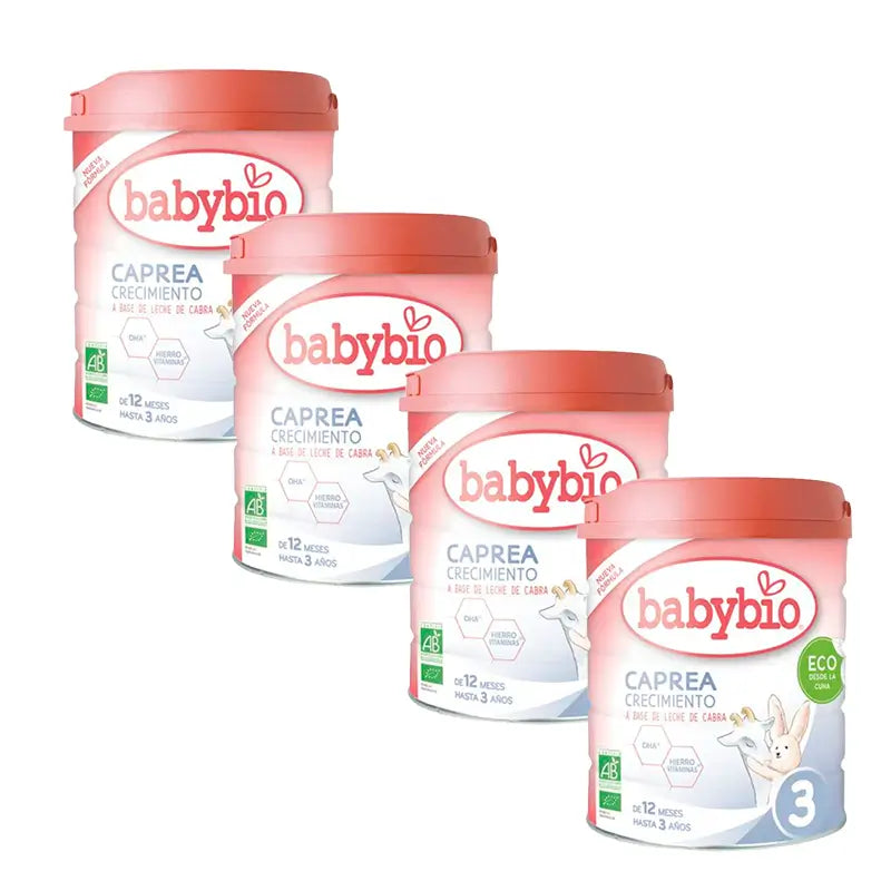 Babybio Pack Caprea 3 Leche de Cabra Desde 12 Meses, 4 x 800 gr