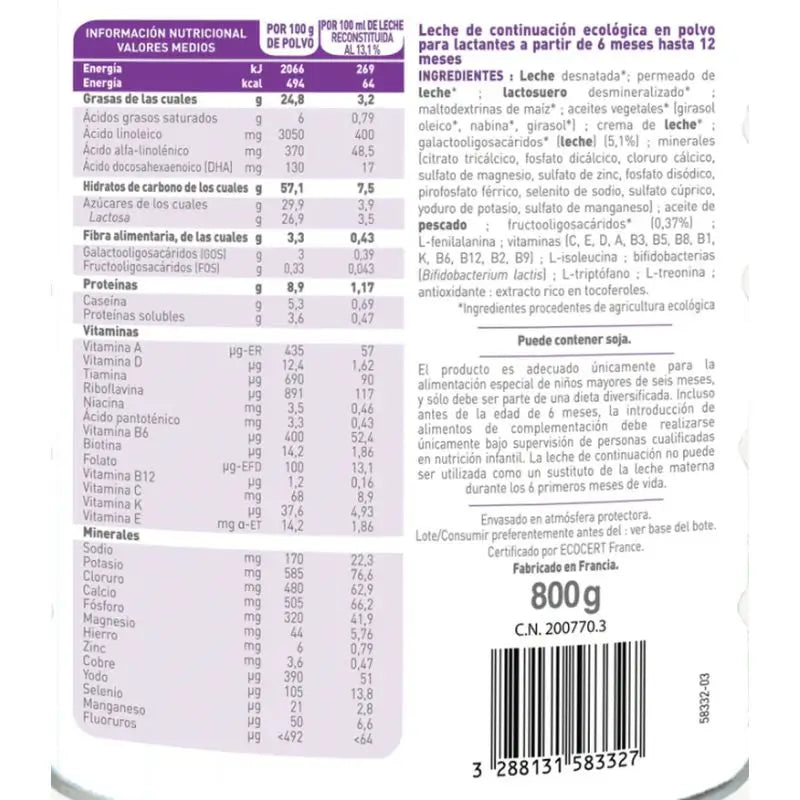 Babybio Pack Leite Optimum 2 e 3 + iogurtes de vaca