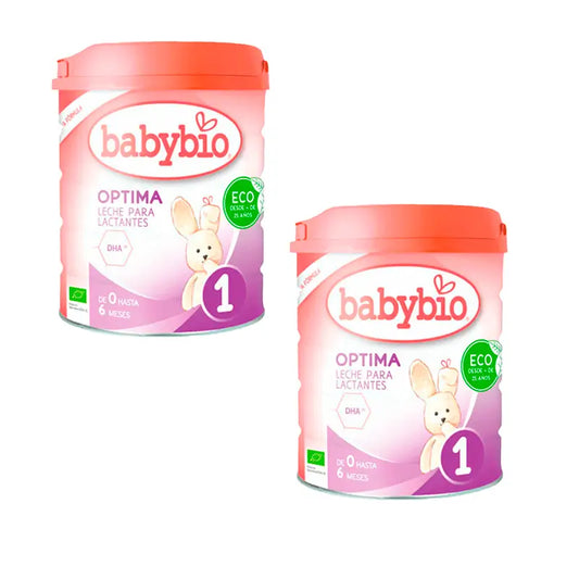 Babybio Pack Optima 1 Leite de vaca 0-6 meses, 2 x 800 gramas