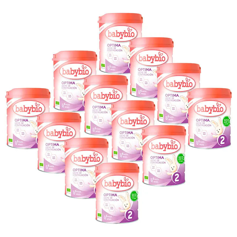 Babybio Pack Optima 2 Leite de Vaca +6 Meses, 12 x 800 gramas