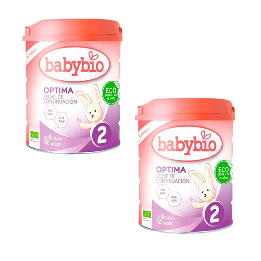 Babybio Pack Optima 2 Leite de Vaca +6 Meses, 2 x 800 gramas