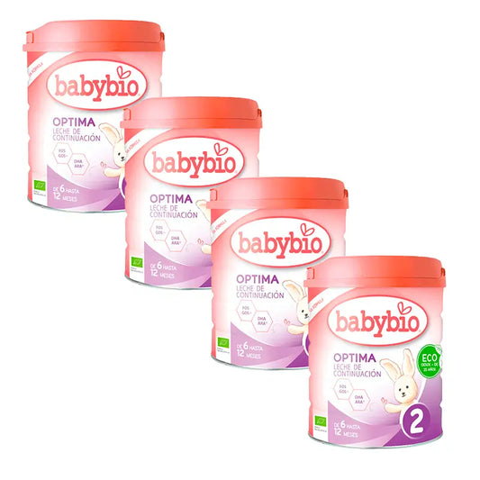 Babybio Pack Optima 2 Leite de Vaca +6 Meses, 4 x 800 gramas