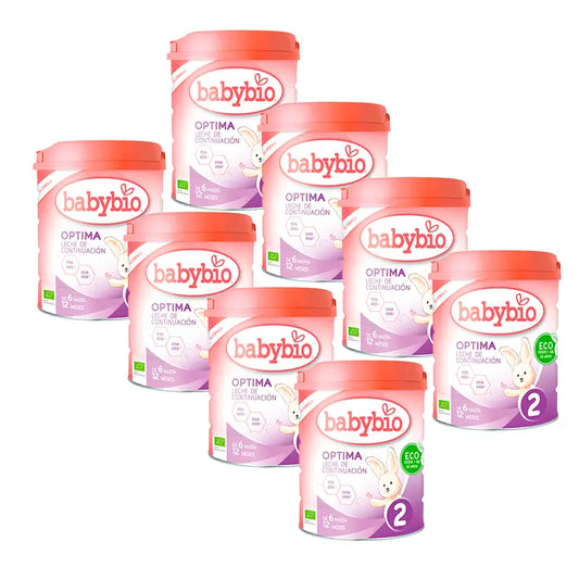 Babybio Pack Optima 2 Leite de Vaca +6 Meses, 8 x 800 gramas