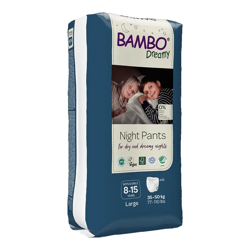 Fraldas Bambo Nature Dreamy Night L (35-50Kg), 10 unid.