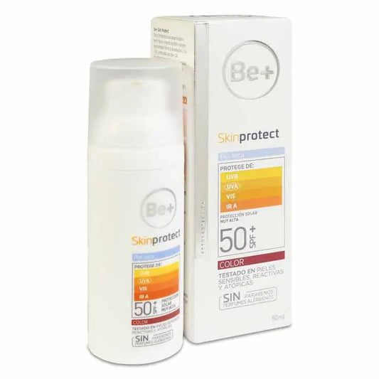 Be + Crema Facial con Color para Pieles Secas SPF50+ 50 ml