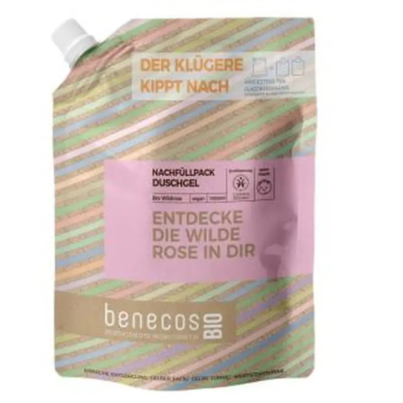 Benecos Gel De Baño Rosa M.Recarga 1Lt. Bio Vegano