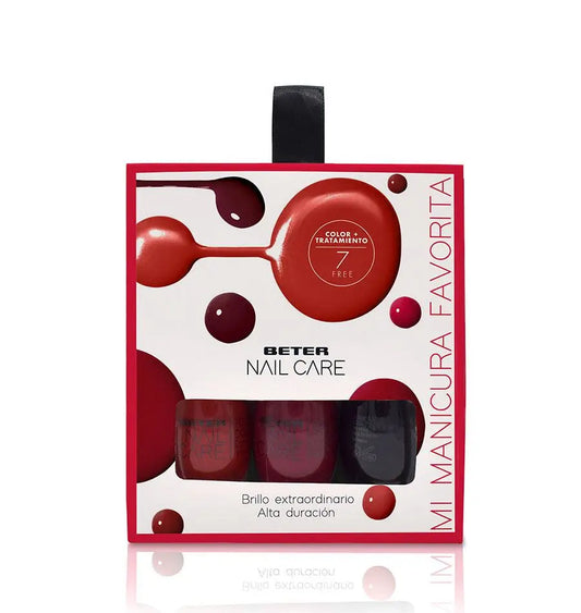 Beter Nail Care Pack 3X Esmaltes Manicura Red Lover