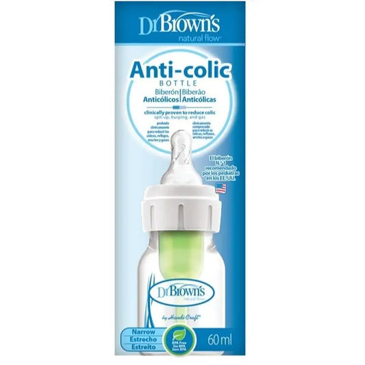 Biberão anti-cólicas Dr.Brown's Options+ Narrow Mouth, 60 ml