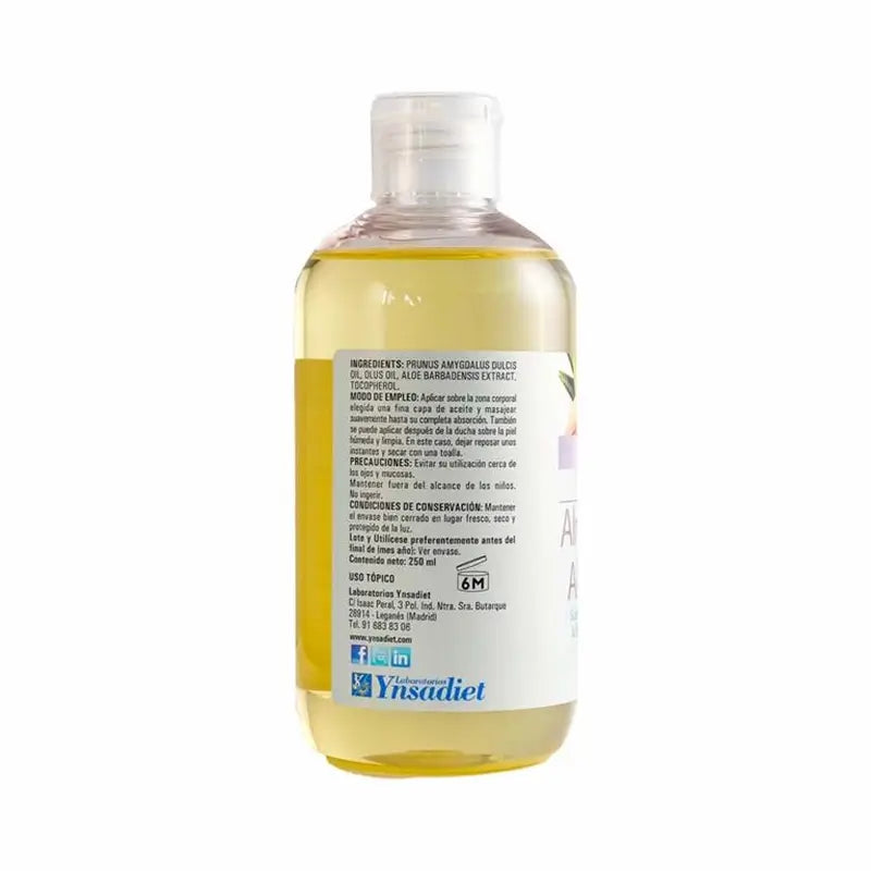 Ynsadiet Óleo de Amêndoas + Aloé, 250 ml