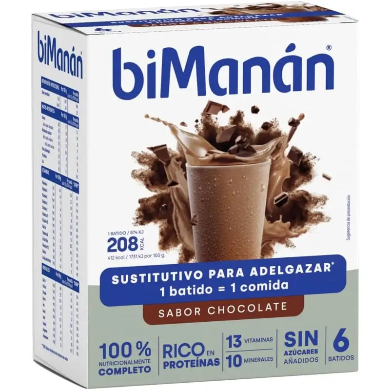 biManán Beslim Batido de Chocolate 6 saquetas