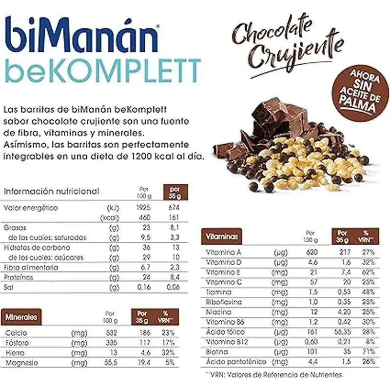 biManán Snack Snack Bombon Crunchy 4 Bars x 25 gramas