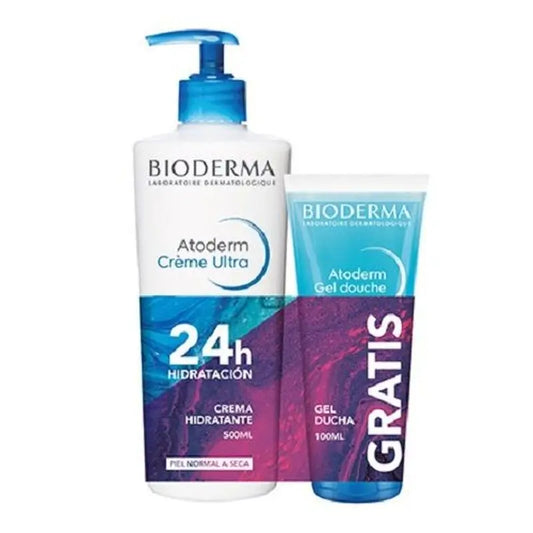 Bioderma Atoderm Atoderm Créme Ultra 24H Hidratante + Atoderm Gel Douche 100 Ml Grátis, 500 ml