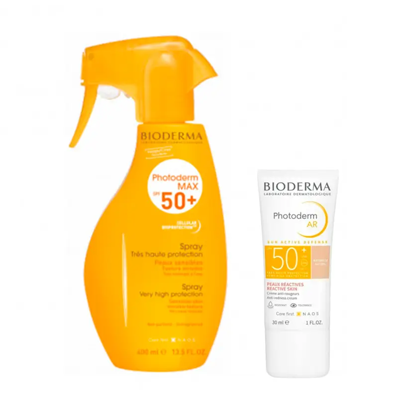 Bioderma Photoderm Max Spray Spf 50+ 400 Ml + Bioderma Photoderm Ar Spf50+ Vermelhidão 30 Ml