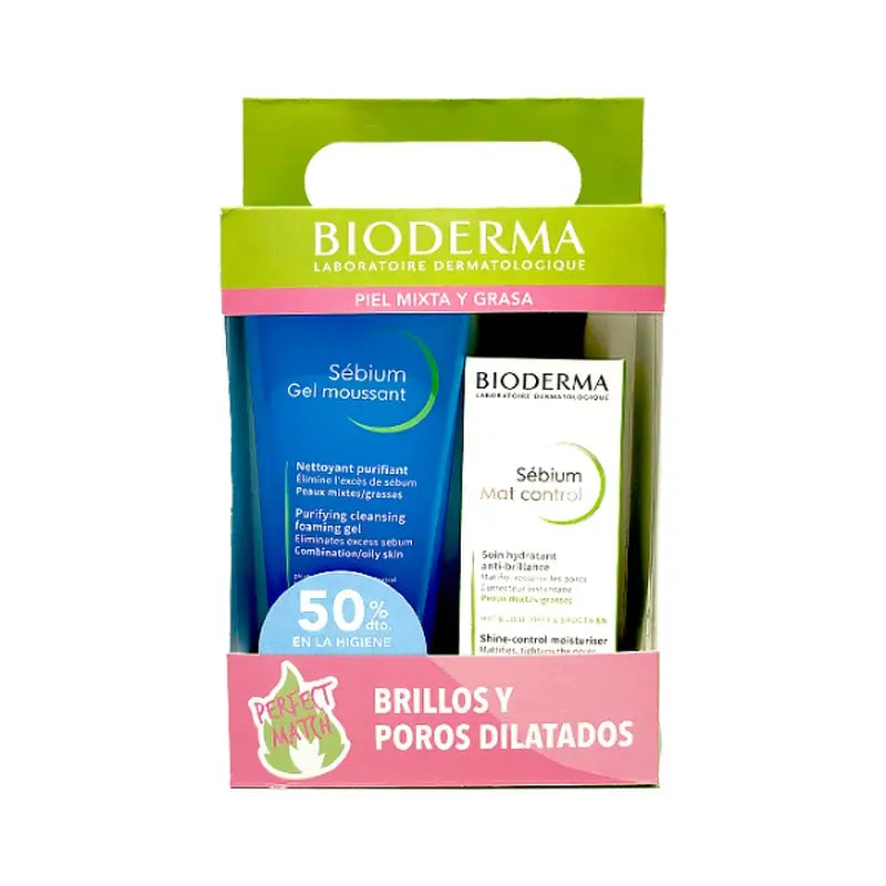 Bioderma Sébium Pack Gel de Limpeza, 200 Ml + Mat Control, 30 Ml